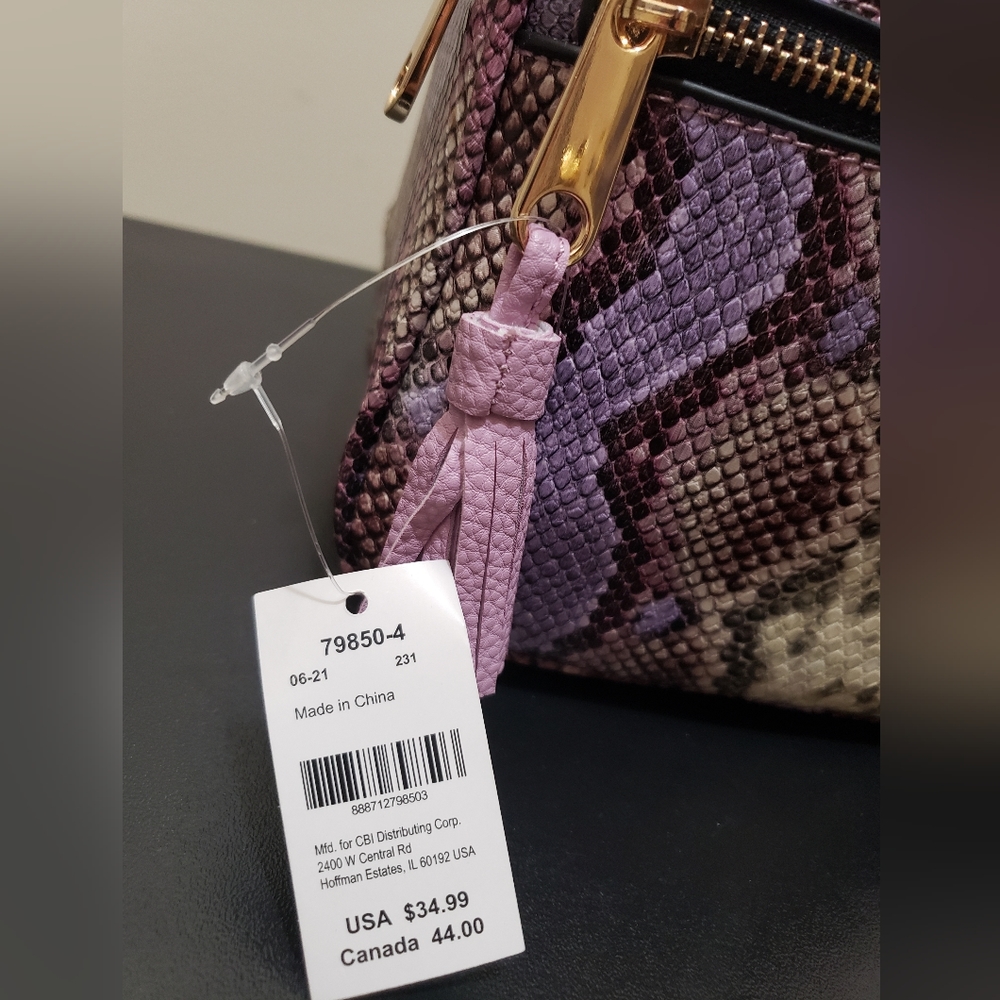 Icing Purple Faux Snakeskin Small Backpack - Picture 5 of 7